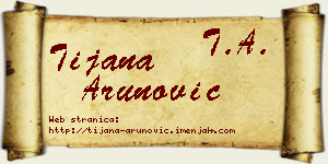 Tijana Arunović vizit kartica